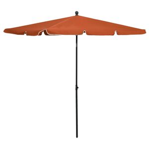 vidaXL Garden Parasol Terracotta Polyester, Steel Large Tiltable