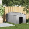 vidaXL Dog House Grey Galvanized Steel Large Sturdy Dog House
