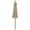 vidaXL Garden Parasol Taupe Polyester 94.5 in high Height-Adjustable