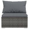 vidaXL Garden Lounge Set Grey PE rattan Large Water-resistant materials