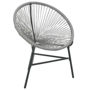 vidaXL Moon Chair Grey Polyethylene Rattan Moon Chair Round Modern