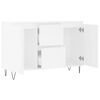 vidaXL Sideboard White Engineered Wood, Iron Medium Sideboard