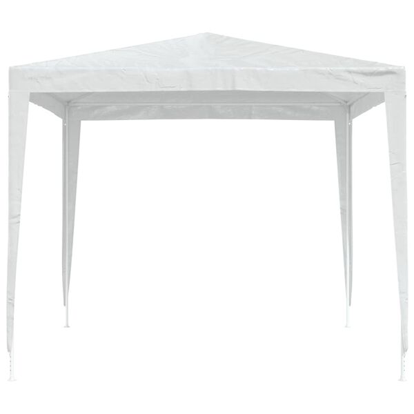 vidaXL Party Tent White Polyethylene, Iron 8.2 x 8.2 ft