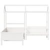 vidaXL Day Bed And Bench Set White Solid pine wood Twin