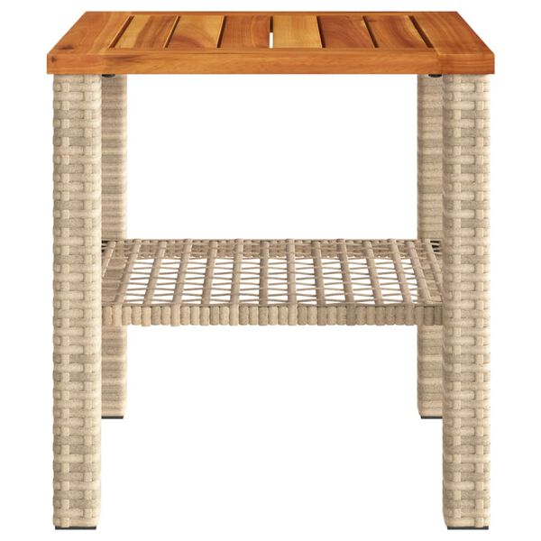 vidaXL Garden Table Beige Poly Rattan Small UV-resistant materials