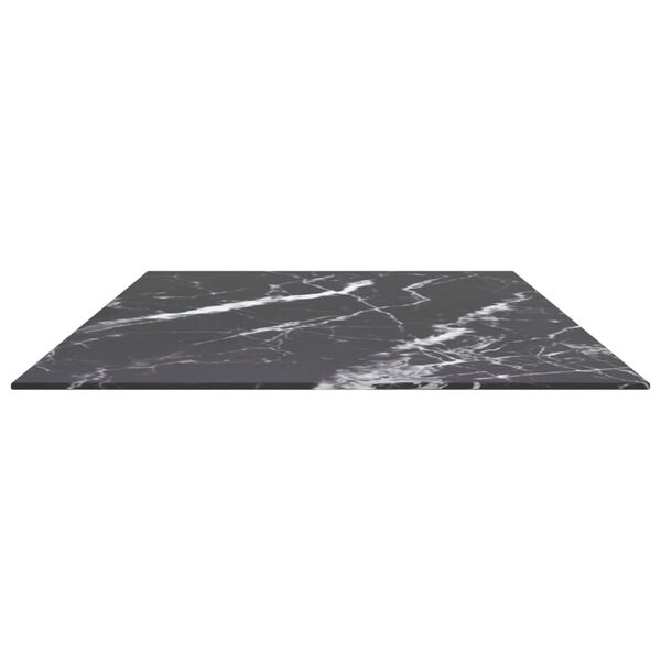 vidaXL Table Top Marble Black Tempered Glass 47.2x25.6 in Pattern