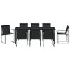 vidaXL Garden Dining Set 9 pcs Black Powder-Coated Steel