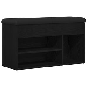 vidaXL Shoe Bench with Storage Black 80 x 30 x 45 cm Engineered wood