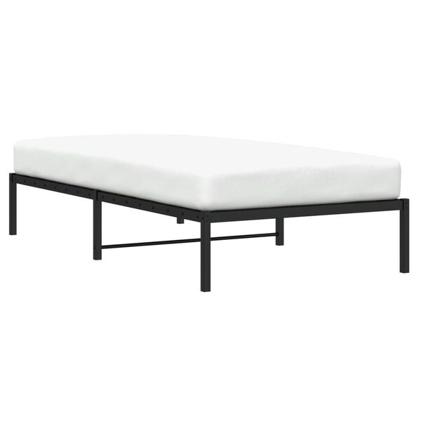 vidaXL Metal Bed Frame without Mattress Black 42.1"x79.9"