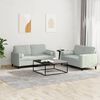vidaXL Sofa Set Light grey 100% polyester velvet, metal, textilene, plywood