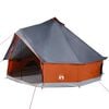 vidaXL Family Tent Tipi 12-Person Gray and Orange Waterproof