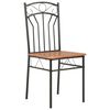 vidaXL Dining Chair Set of 6 Brown and black MDF and steel Standard