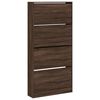 vidaXL Shoe Cabinet Brown Oak Engineered Wood Tall Storage