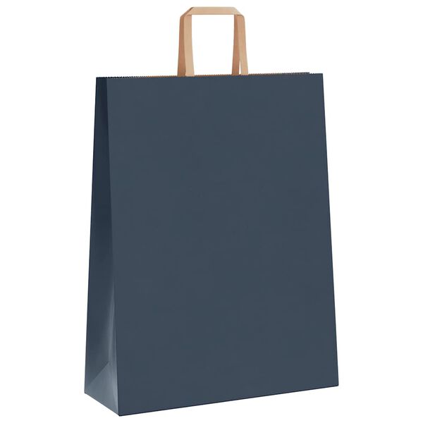 vidaXL Paper Bags 250 pcs with Handles Blue 12.6x4.7x16.5"