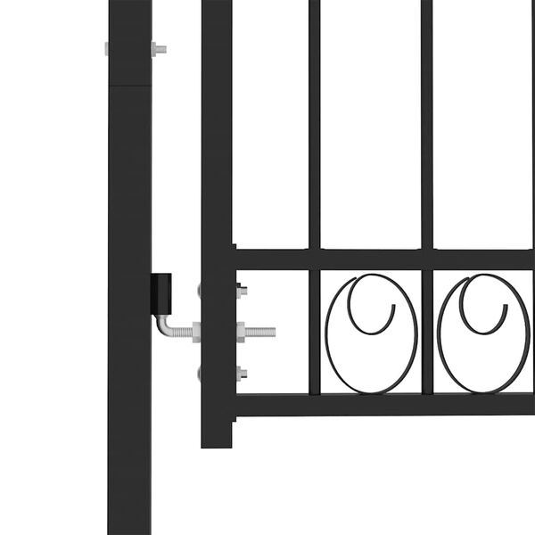 vidaXL Fence Gate with Spikes Steel 40.6x38.2" Black