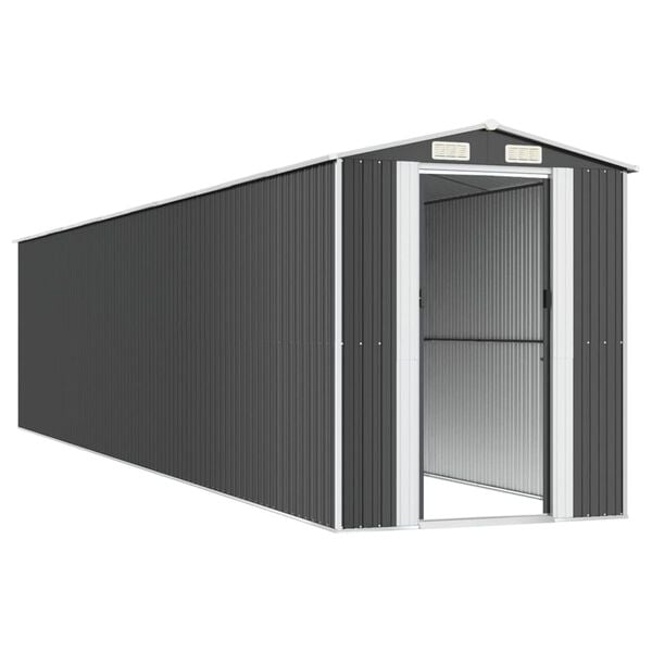 vidaXL Garden Shed Anthracite Galvanized Steel Large Garden Shed
