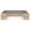 vidaXL Garden Lounge Set Natural wood and Grey