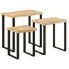 vidaXL Nesting Table Natural wood, Black