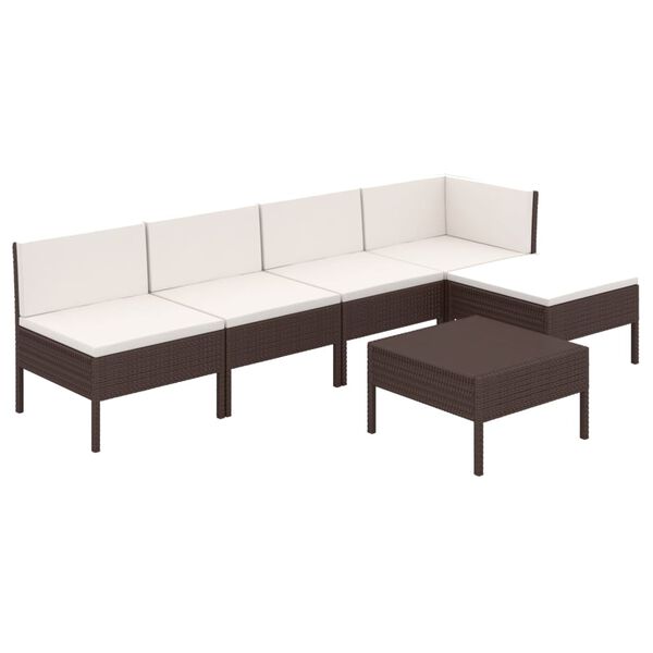 vidaXL Garden Lounge Set Brown, Cream White