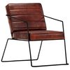 vidaXL Armchair Dark brown Real leather Standard Industrial Armchair