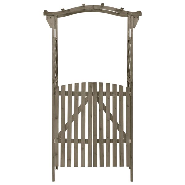 vidaXL Pergola Grey Solid Firwood, Solid Pine Wood Large