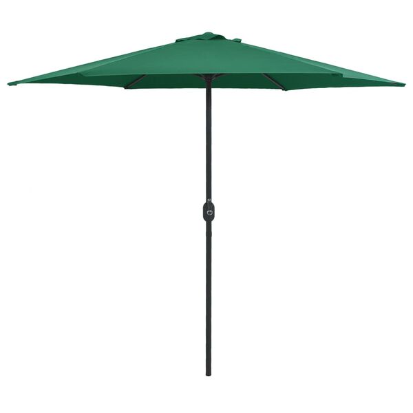 vidaXL Garden Parasol Green Polyester Large Tiltable Garden Parasol