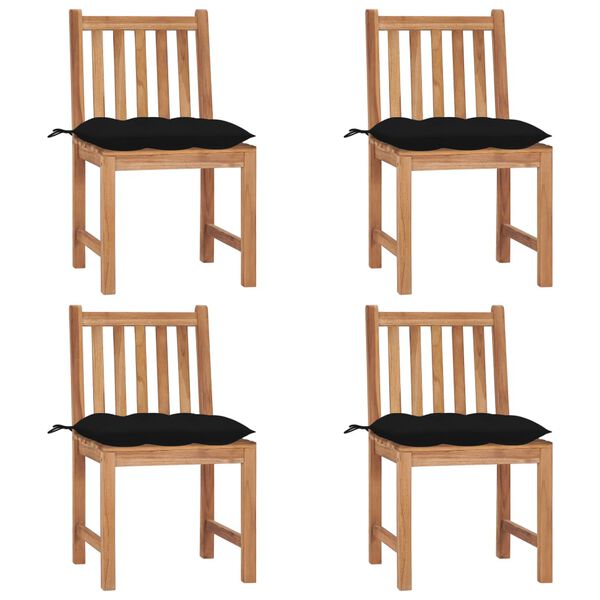 vidaXL Patio Chair Set of 4 Teak