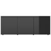 vidaXL TV Stand High Gloss Black 31.5"x13.4"x11.8" Engineered Wood