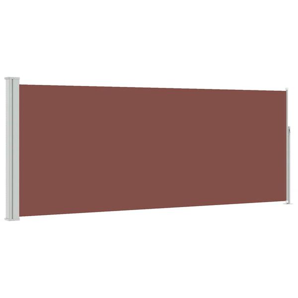 vidaXL Side Awning Brown Steel frame, 100% polyester with PU coating