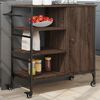 vidaXL Kitchen Trolley Brown Oak 34.4"x15.2"x33.3" Engineered Wood