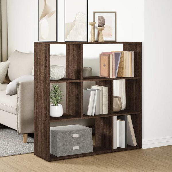 vidaXL Room Divider Bookcase Brown Oak Engineered Wood Medium
