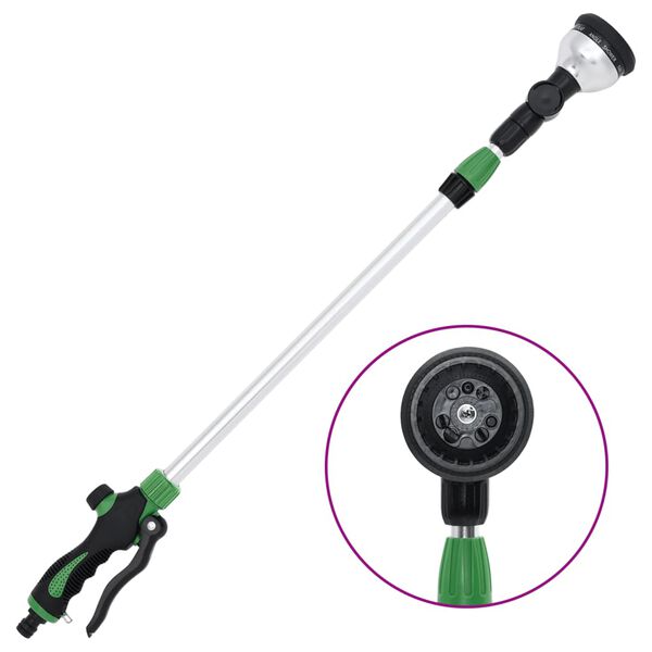 vidaXL Telescopic Spray Lance Green and black Aluminum, ABS, TPR Medium