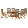 vidaXL Garden Dining Set Folding 7 pcs Grey Solid Acacia Wood