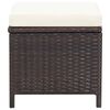 vidaXL Outdoor Furniture Set Brown Steel, Poly Rattan, Polyester, Glass