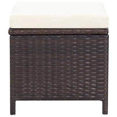 Front view of large wicker storage cube with cushion on top