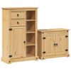 vidaXL Bathroom Furniture Set Honey Solid pine wood, engineered wood, metal