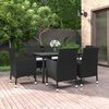 vidaXL Garden Dining Set Black PE rattan, steel, glass Large