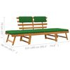 vidaXL Garden Bench Green, Brown Solid Acacia wood, Polyester Medium