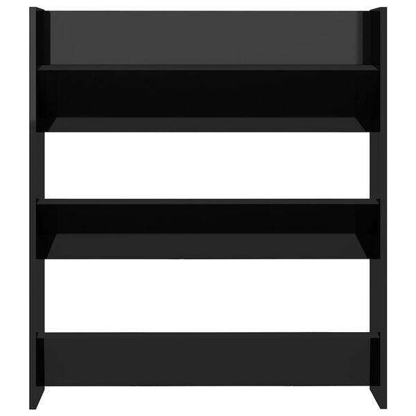 vidaXL Wall Shoe Cabinet High gloss black Engineered wood Compact