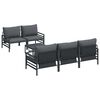 vidaXL Garden Sofa Set with Cushion 6 pcs Anthracite Steel & fabric