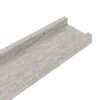 vidaXL Wall Shelf Set of 2 Concrete grey MDF 23.6x3.5x1.2 in