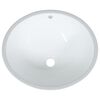 vidaXL Bathroom Sink White 18.5x15.4x8.3" Oval Ceramic