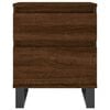 vidaXL Bedside Cabinet Set of 2 Brown oak Engineered Wood, Metal