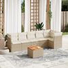 vidaXL Garden Sofa Set Beige PE rattan 7 Piece Set