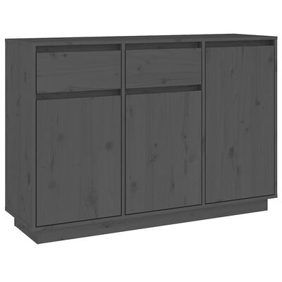 vidaXL Sideboard Gray 43.3"x13.4"x29.5" Solid Wood Pine
