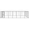 vidaXL Dog Kennel Black Powder-coated steel 546.7 sq ft Locks