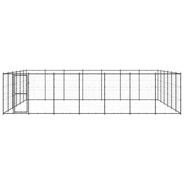 vidaXL Dog Kennel Black Powder-coated steel 546.7 sq ft Locks