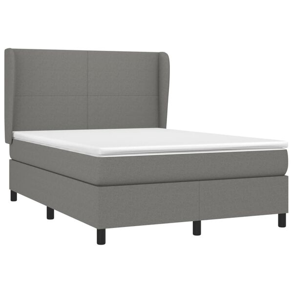 vidaXL Box Spring Bed with Mattress Dark Grey