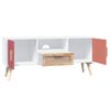 vidaXL TV Cabinet White, Red, Orange Engineered wood, Solid pinewood