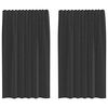 vidaXL Voile Curtains with Tab Top 2 pcs Black